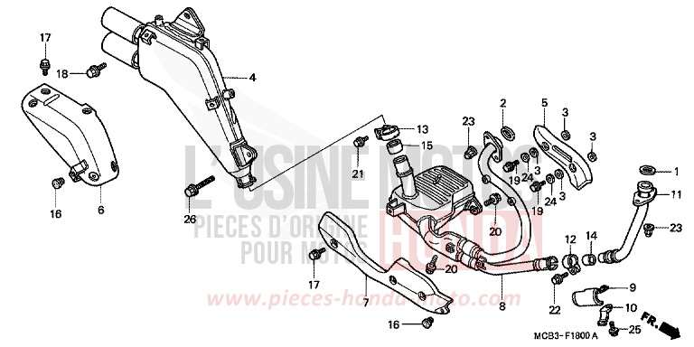 EXHAUST MUFFLER for Transalp 650 CYNOS GRAY METALLIC (NH400) from 2000